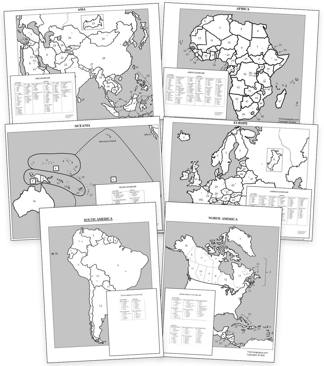 Trick Geography Review Card Package