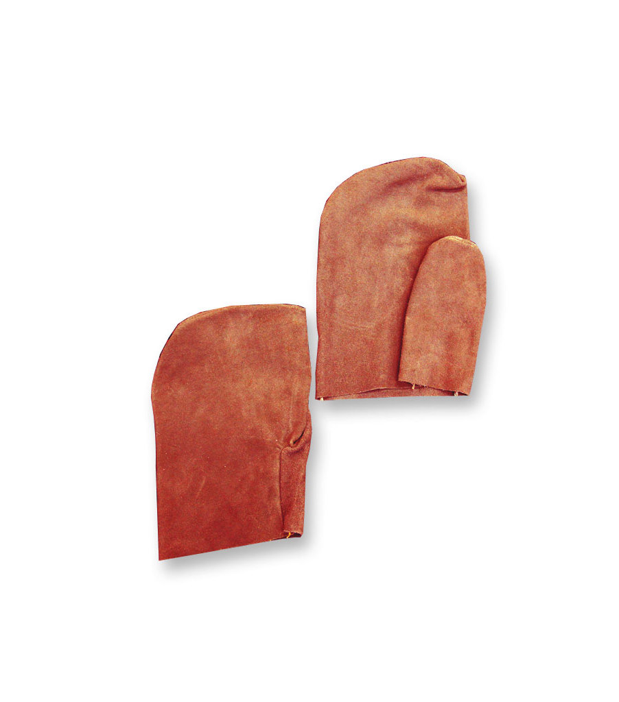 9" Closed Top Cover Mitts: Rust Split Leather, , large image number 0