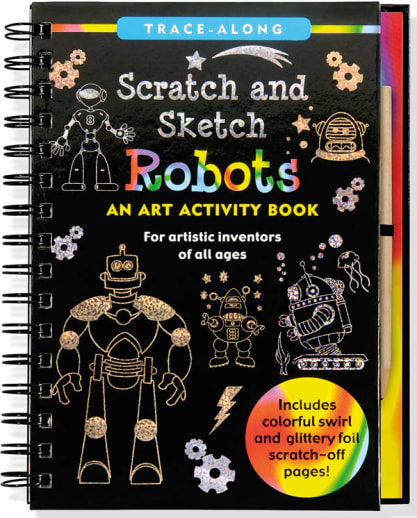 Robots Trace-Along Scratch and Sketch Activity Book