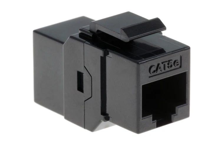 Cat5e RJ45 Inline Coupler Type Keystone Jack, Black Cat5e RJ45 Inline Coupler Type Keystone Jack, Black