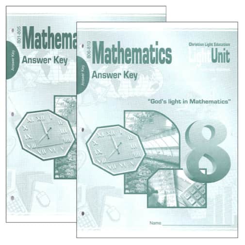 Christian Light Mathematics LightUnit 801-810 Answer Key Set Sunrise Edition