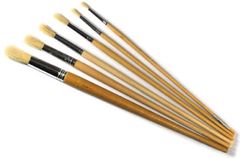 Royal & Langnickel General Purpose White Bristle 6 Round Paint Brushes