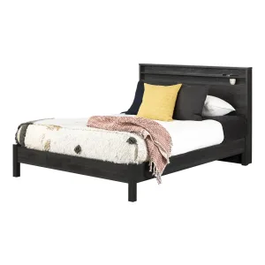 Platform Bed and Bookcase Headboard Set