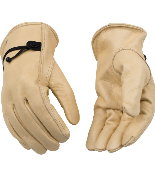 Grain Cowhide Driver with Pull-strap, Tan, large