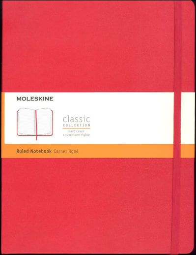 Classic Scarlet Red Hardcover X-Large Notebook - Ruled