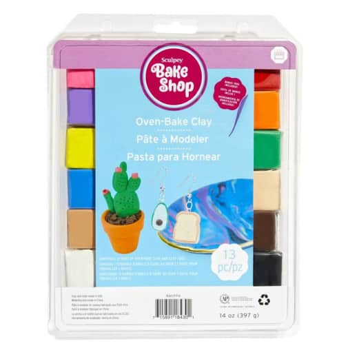 Sculpey Bake Shop Oven-Bake Clay Variety Pack (12 Colors & Modeling Tool)