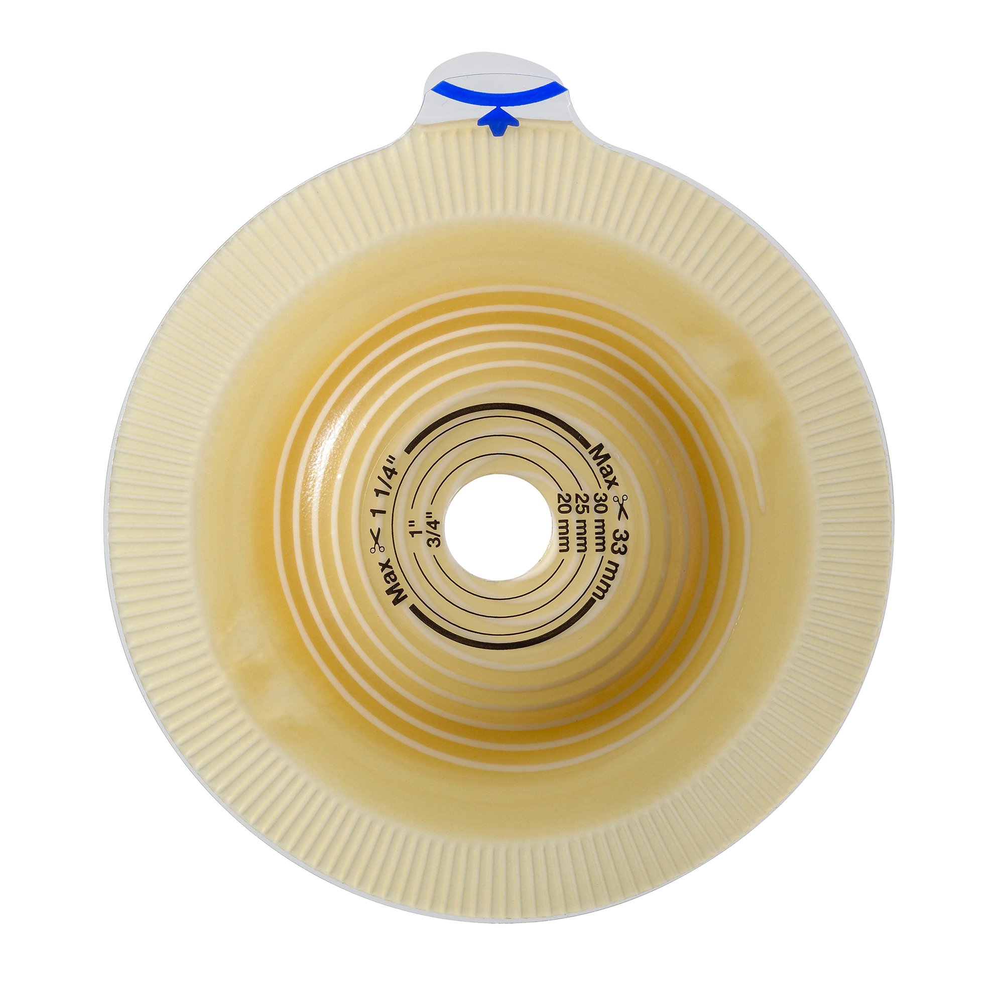 Assura Convex Light Ostomy Barrier, Trim to fit 15  43 mm Stoma Opening, Blue MK 551373