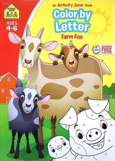 Color by Letter on the Farm Fun Activity Zone Workbook