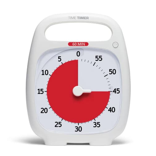 Time Timer Plus White (5.5" x 7" clock with built-in handle)