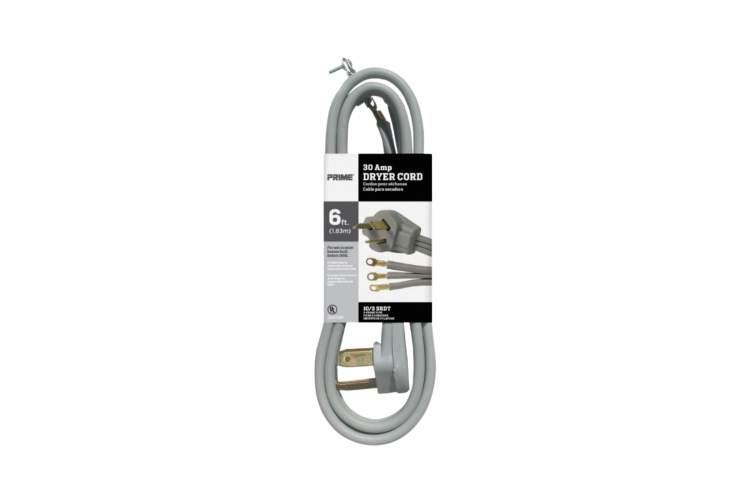 6Ft 10/3 Dryer Cord – 3-Prong, 30 Amp, 7500W, Gray