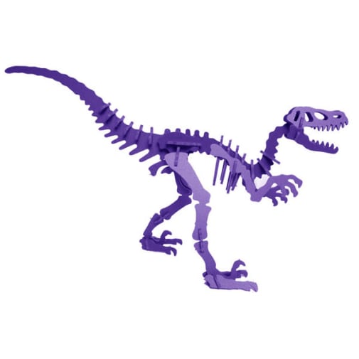 Moe the Velociraptor 3D Puzzle - Purple
