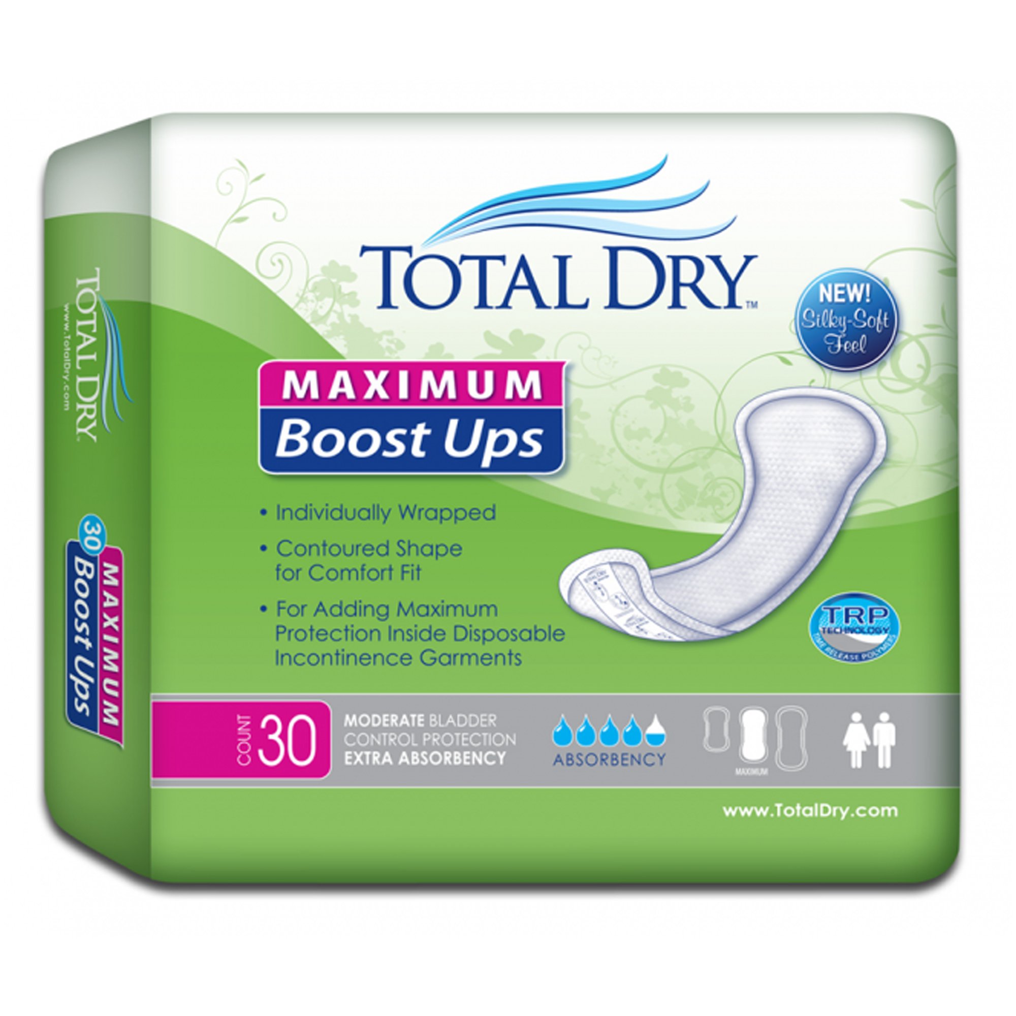 TotalDry Maximum Absorbency Incontinence Booster Pad, 13.8-Inch Length MK 980714
