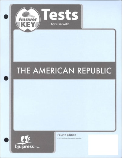 BJU Press American Republic Tests Answer Key 4th Edition