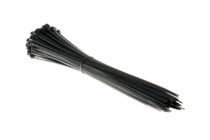12in Nylon Cable Ties, Black (Qty 100)
