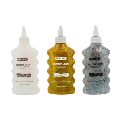 Iridescent/Silver/Gold Color Glitter Glue - 3 pack