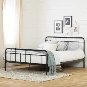 Metal Platform Bed with headboard