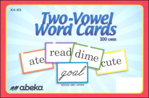 Abeka Two-Vowel Word Cards