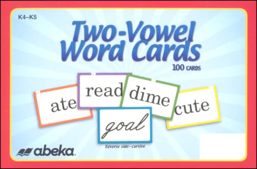 Abeka Two-Vowel Word Cards