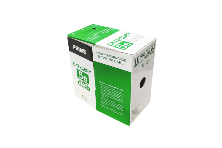 Cat5e Bulk Ethernet Cable, Unshielded, Solid, CMR, Pull Box, 1000 ft, 350 Mhz, Green