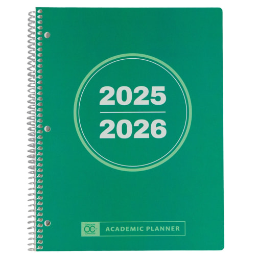 Academic Planner - Letter Size: Green Apple  July 2025 - June 2026