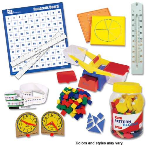 Saxon Math Manipulative Kit 2 (Wooden Pattern Block Upgrade, NO Optional Items)