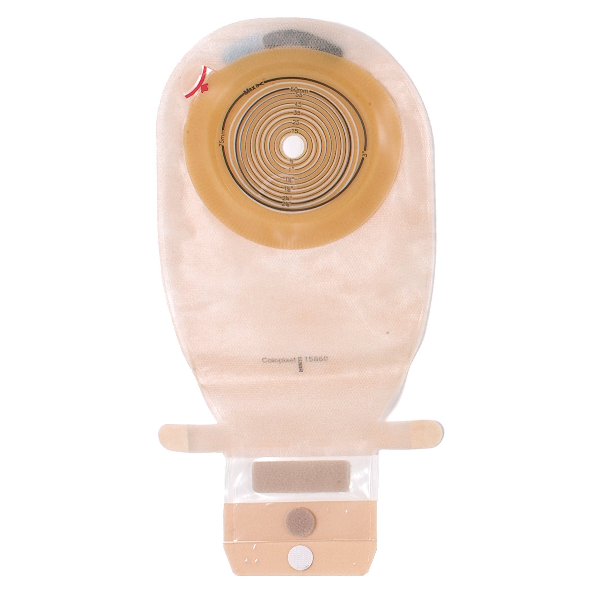 Assura Flat 1-Piece Opaque Colostomy Pouch, Trim-to-Fit 10  75 mm Stomas MK 550847