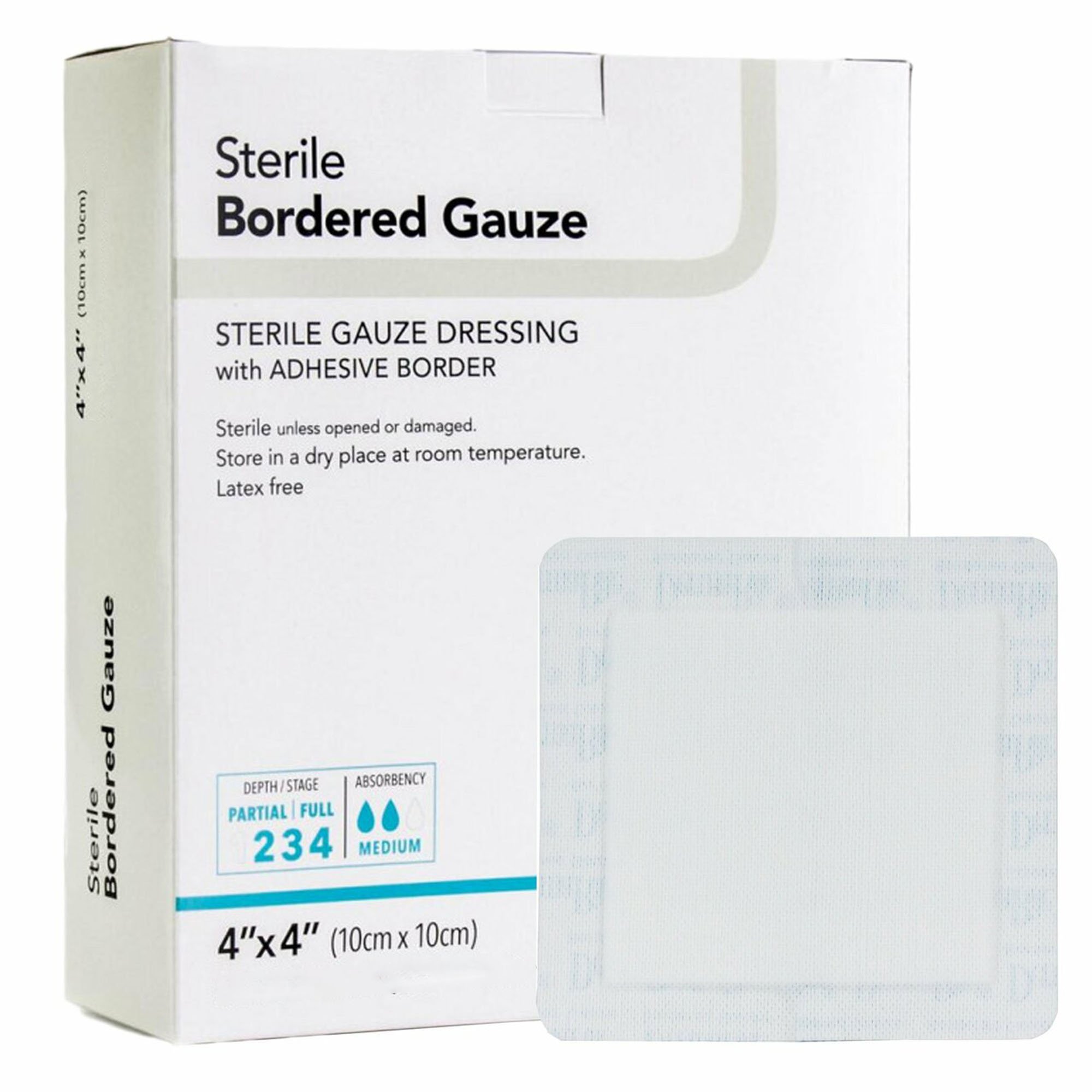 DermaRite Adhesive Dressing, 4 x 4 Inch, White MK 583281