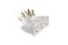 3-Outlet Swivel Power Tap Adapter, 90° Rotating Plug, White