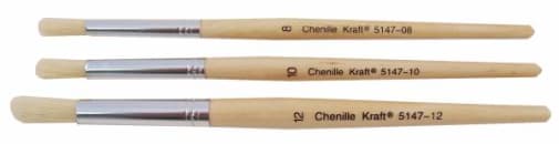 Chenille Kraft Short Handle Round Bristle Paint Brushes Set of 4