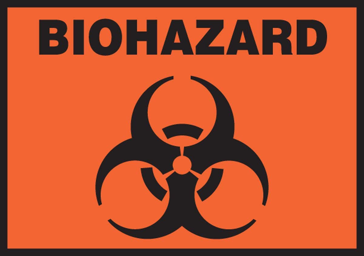 Accuform Signs Biohazard Pre-Printed Label, 5 x 3-1/2 Inch MK 1066749