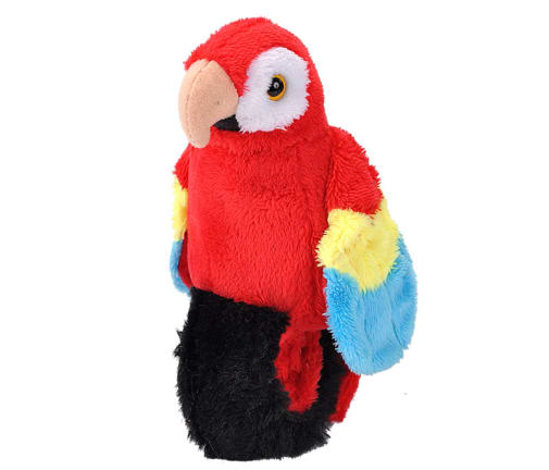 Repeating Perching Parrot Scarlet Macaw 7" Plush