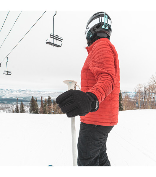 HydroFlector&trade; Lined Waterproof Black Duck Ski Glove with Pull-Strap, Black, large