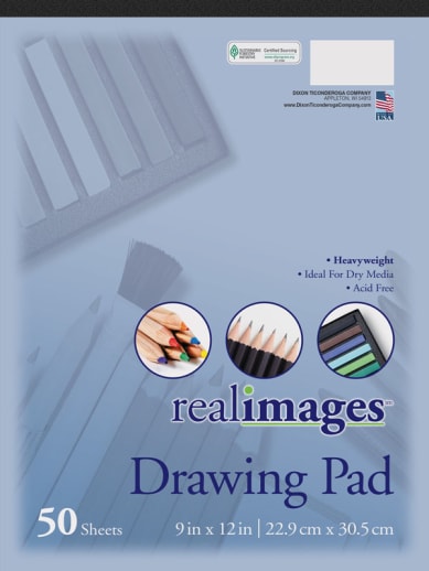 Real Images Drawing Pad 9" x 12" (50 sheets) Heavyweight Paper
