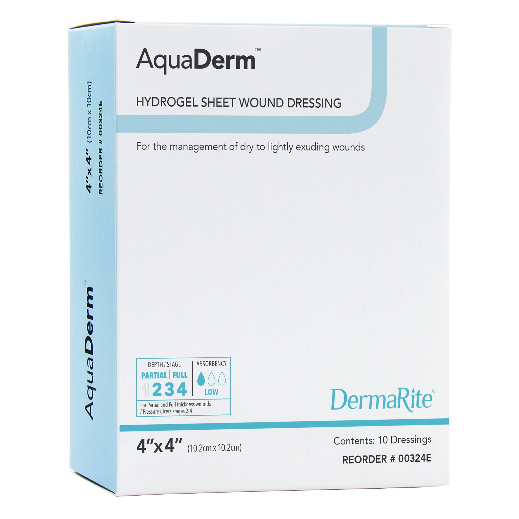 DermaRite AquaDerm Hydrogel Sheet, 4 x 4 Inch MK 802136
