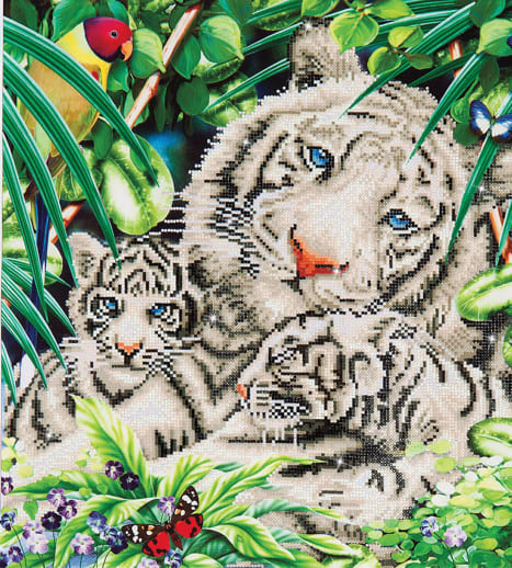 White Tiger & Cubs Diamond Dotz Art Kit (Intermediate)