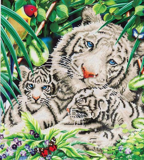 White Tiger & Cubs Diamond Dotz Art Kit (Intermediate)