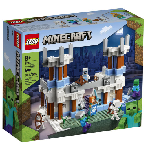 LEGO 21186 Minecraft The Ice Castle Toy, Gaming Set with Royal