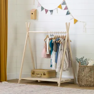 Wooden Scandinavian Clothes Rack for Kids