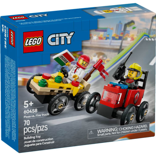 LEGO City Great Vehicles Pizza vs. Fire Truck Race Car Pack (60458)