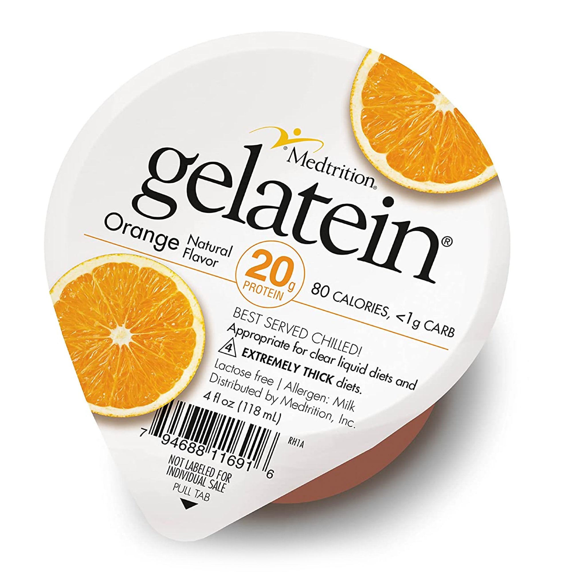 Gelatein 20 Orange High Protein Gelatin, 4-ounce cup MK 778507
