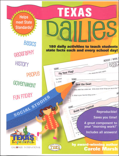 Texas Dailies: 180 Daily Activities for Kids