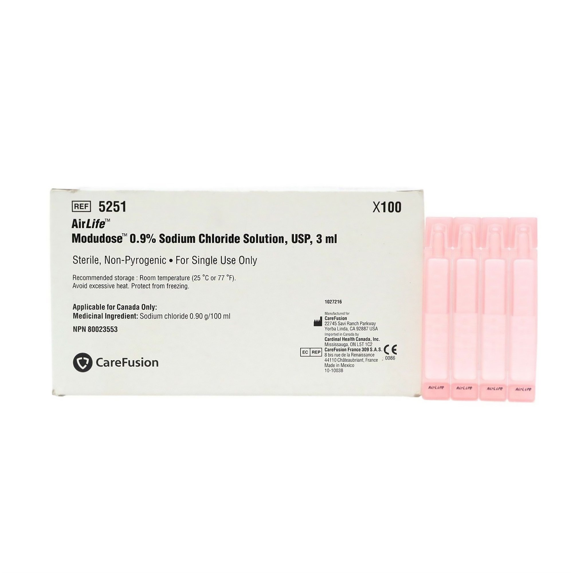 AirLife Modudose Respiratory Therapy Solution, 0.9% Sodium Chloride, Sterile, Unit Dose Vial, 3 mL MK 278861