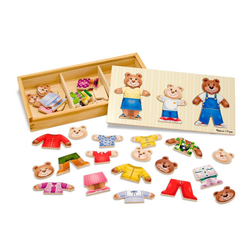 Wooden Bear Family Dress-Up Puzzle