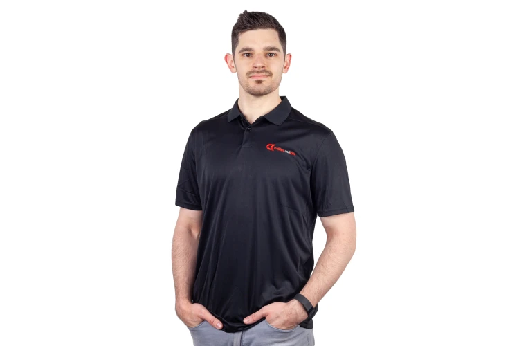 CK Men’s Polo, Black, Medium