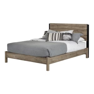 Industrial Platform Bed Set with Headboard