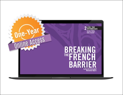 Breaking the French Barrier Level 2 (Intermediate) Digital Audio & Enhancements Online Access Code - 1 Year Subscription