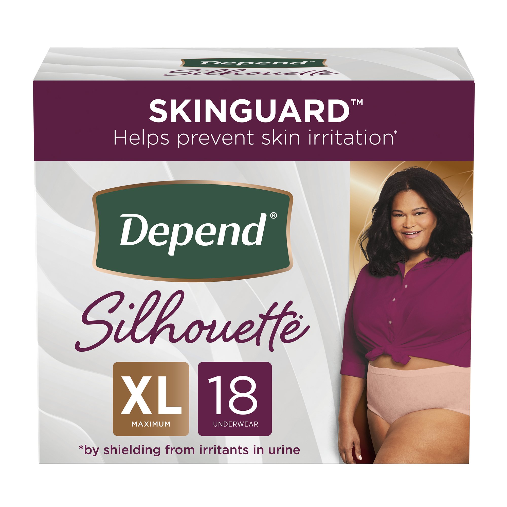 Depend Silhouette Classic Women's Underwear, X-Large, Pink, 18 ct. MK 1205940