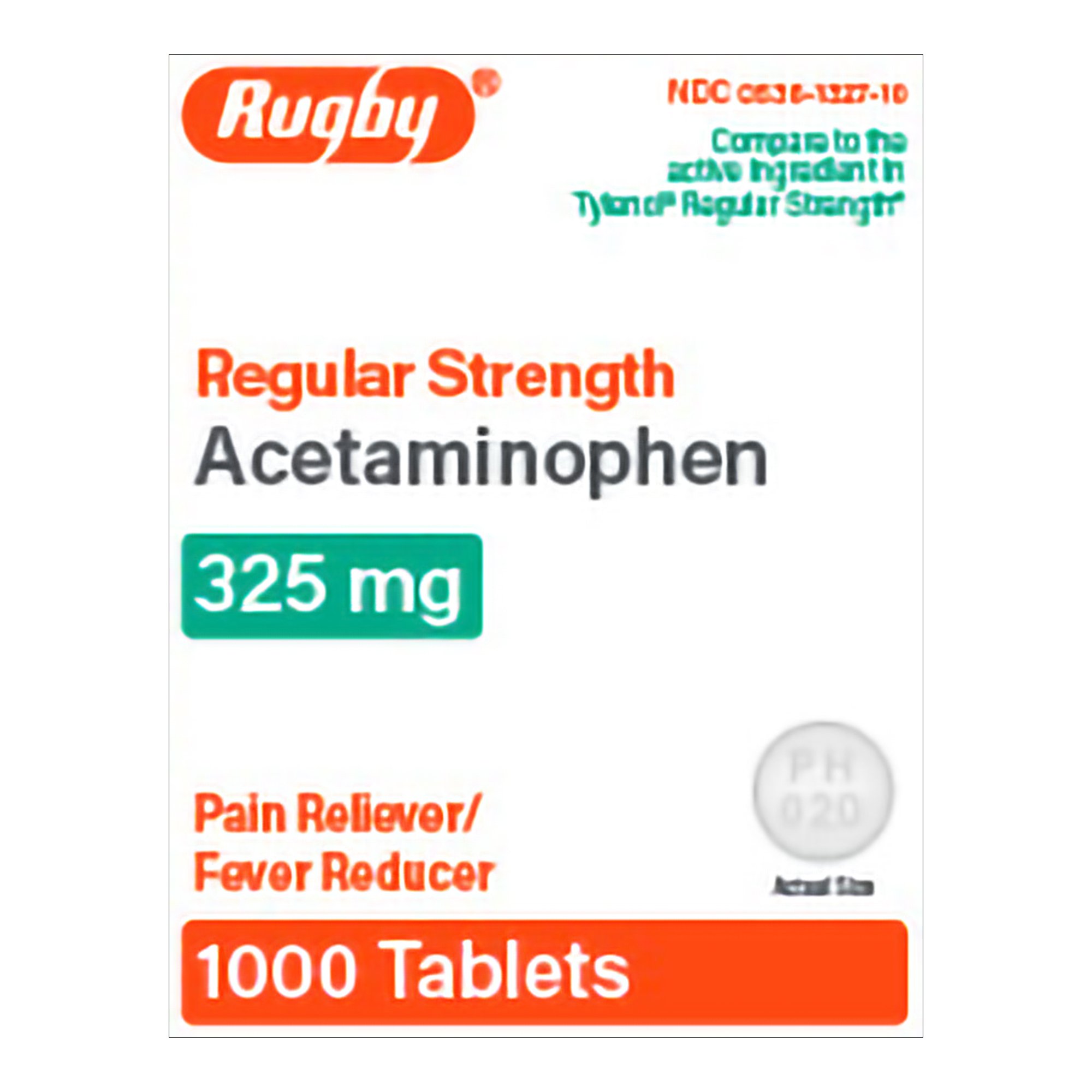 Rugby Regular Strength Acetaminophen, 325 mg, Pain Reliever/Fever Reducer MK 1192497
