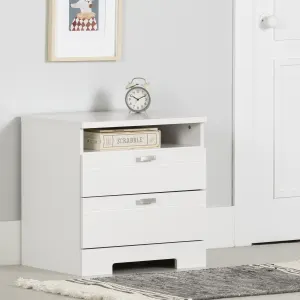 Nightstand with Drawers and Cord Catcher