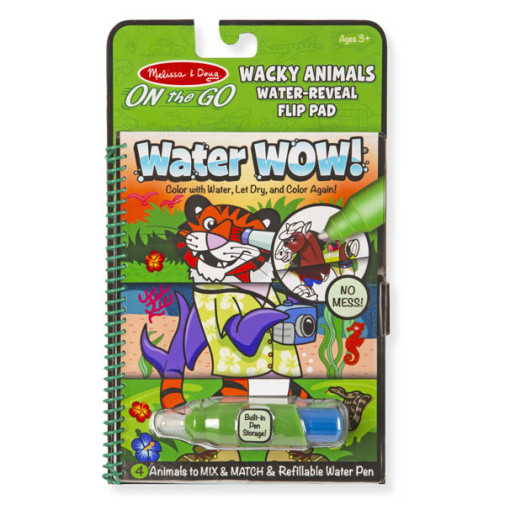 Melissa & Doug On the Go Water Wow! Reusable Water-Reveal Activity Pads,  3-pk, Vehicles, Animals, Alphabet 